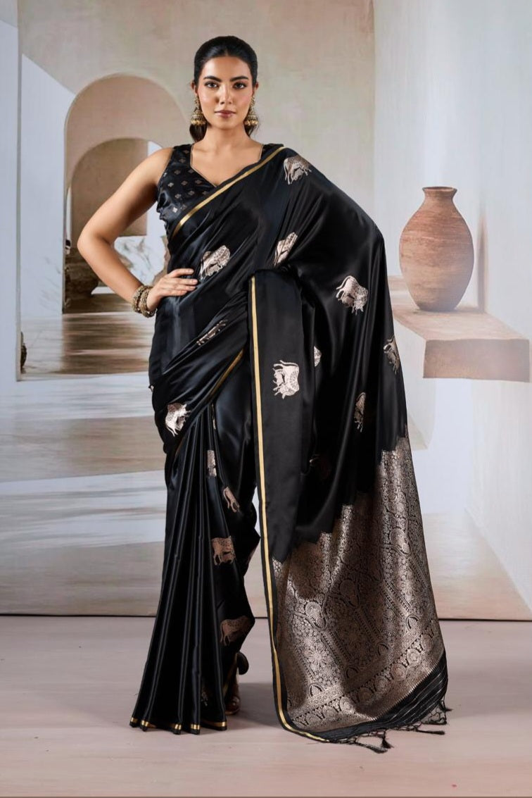 Pure Satin Handloom  Saree LXSE0045