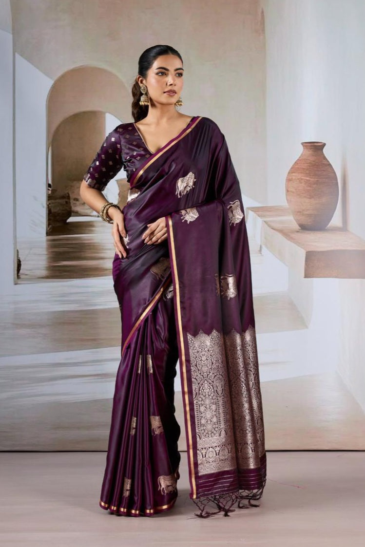 Pure Satin Handloom  Saree LXSE0045