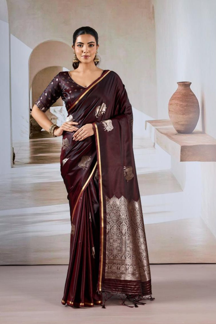 Pure Satin Handloom  Saree LXSE0045