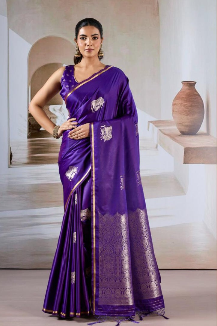 Pure Satin Handloom  Saree LXSE0045